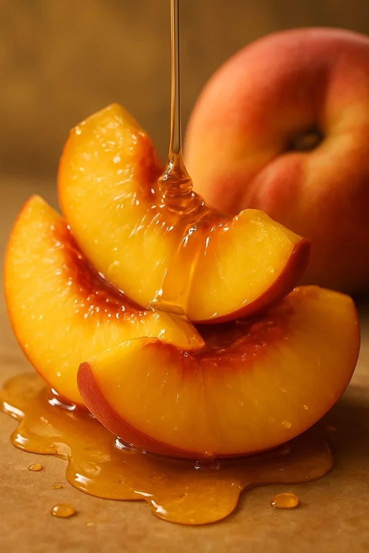Honey dripping peach